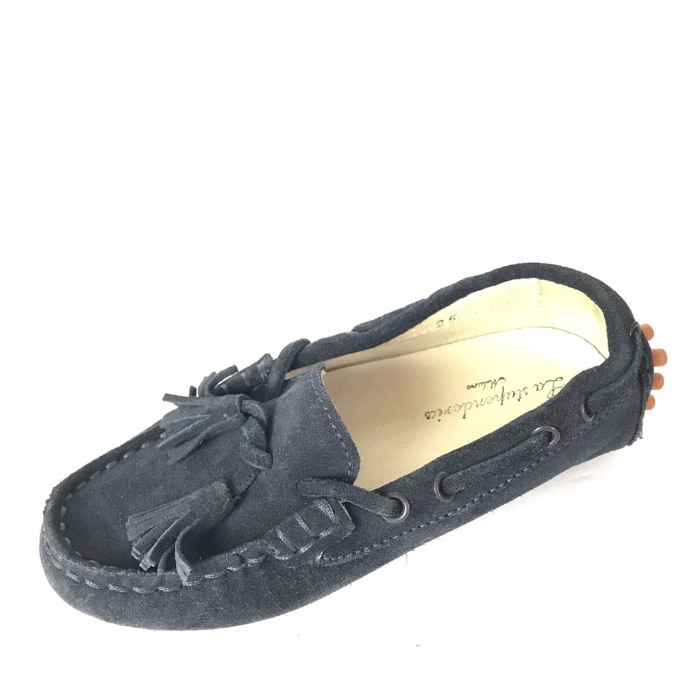 La stupenderia blue suede tassel loafers moccasins baby 25
